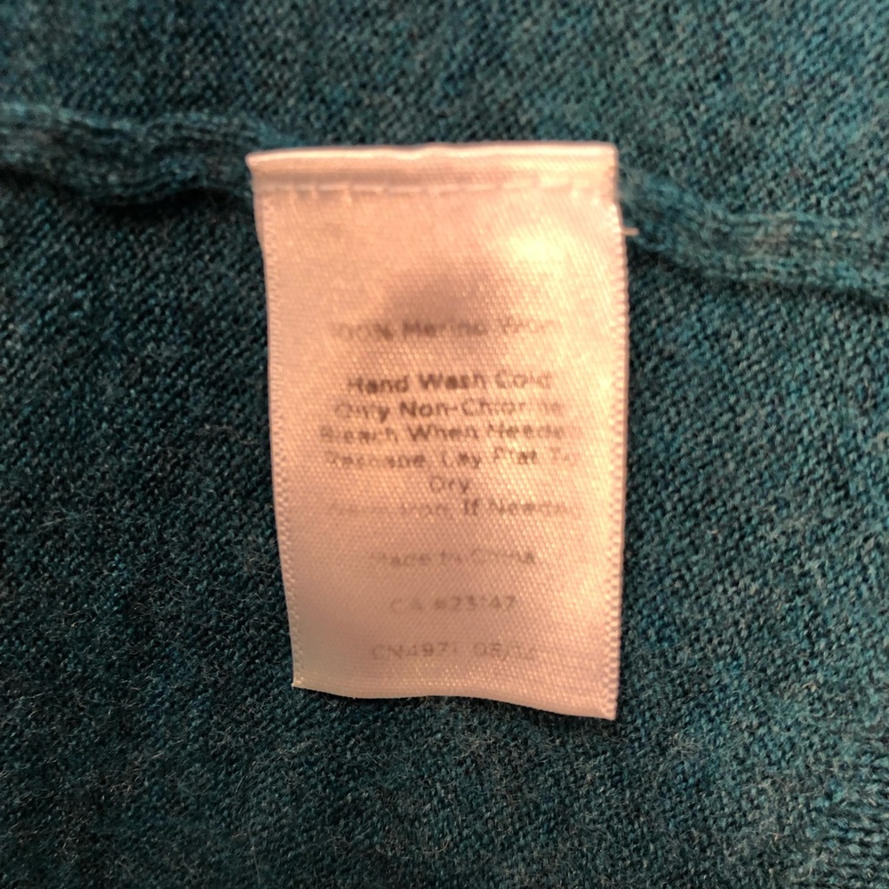 Talbots dark teal wool fly-away sweater, size S - Picture 6 of 6
